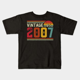 Vintage 2007 Birthday Gift Retro Style Kids T-Shirt